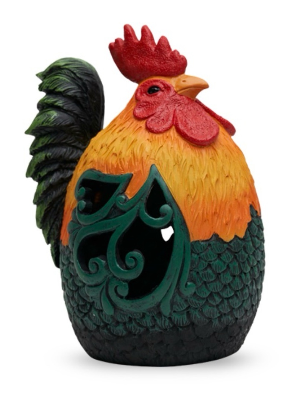 Pink Zebra Hand Painted Ceramic Rooster Kitchen Decor Simmer Light Shade New